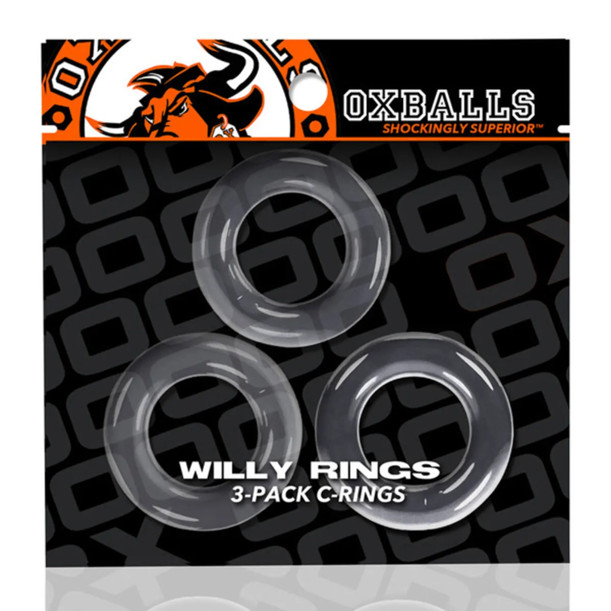 Gabbia per Pene a Tre Anelli Oxballs Willy Rings Pack Clear (3 uds)