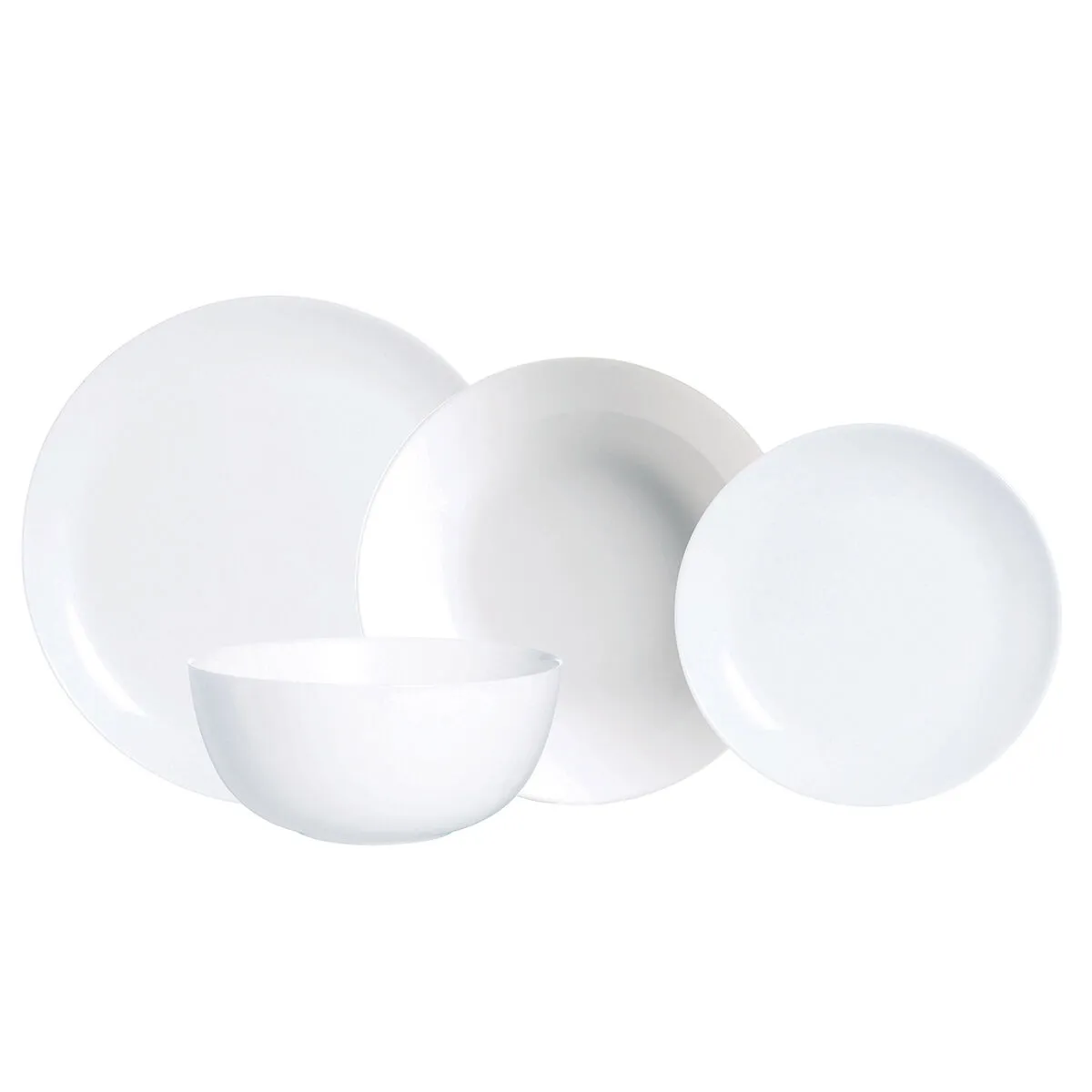 Set di Stoviglie Luminarc Diwali Bianco Vetro 19 Pezzi