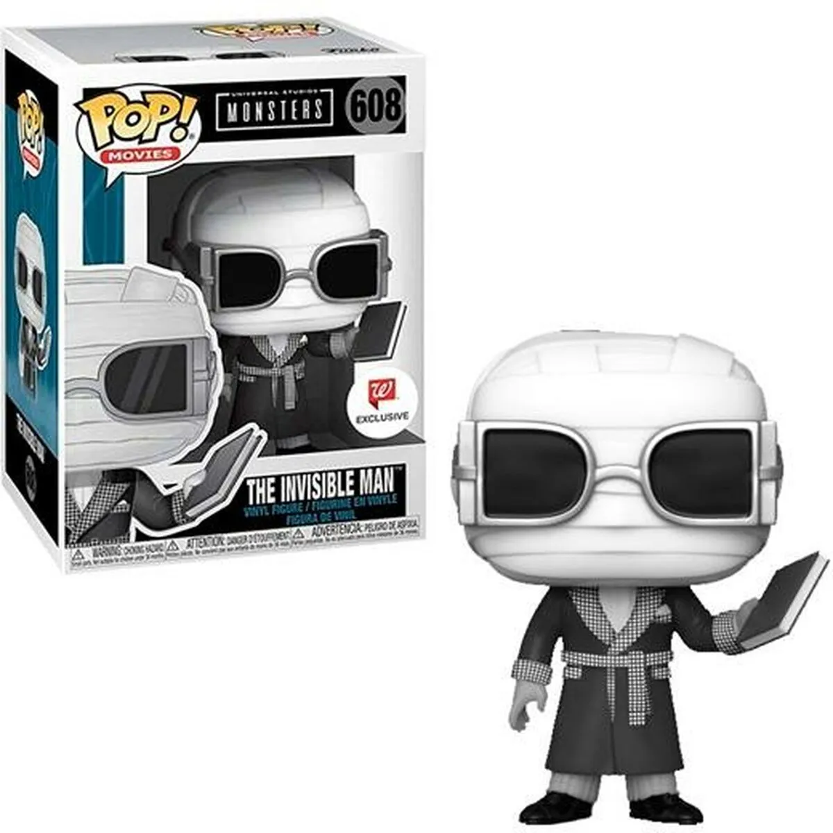 Personaggi d'Azione Funko POP MOVIES UNIVERSAL STUDIOS MONSTERS INVISIBLE BLACK & WHITE Nº 608