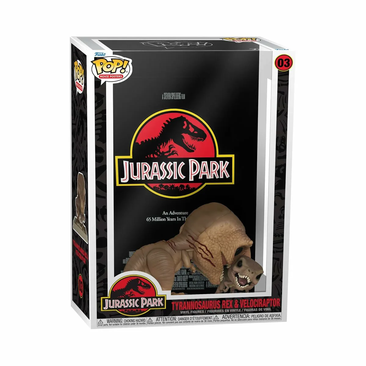 Statuina da Collezione Funko Pop! 03 Movie Poster: Jurassic Park - Tyrannousaurus Rex & Velociraptor