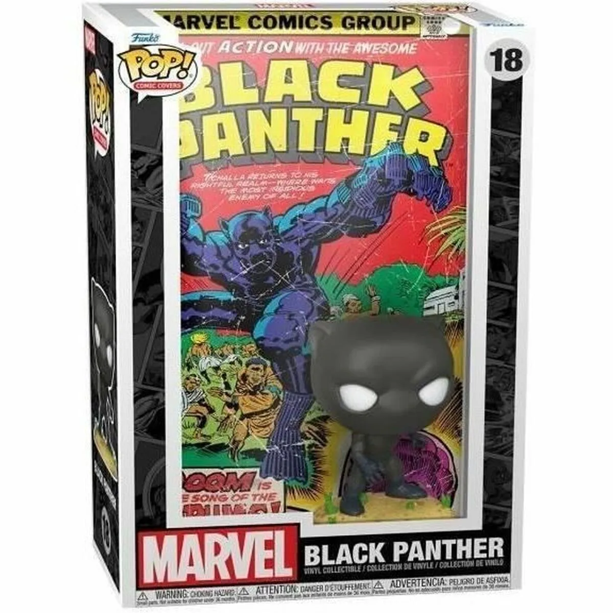 Statuina da Collezione Funko Pop! 18 Comic Cover: Marvel - Black Panther