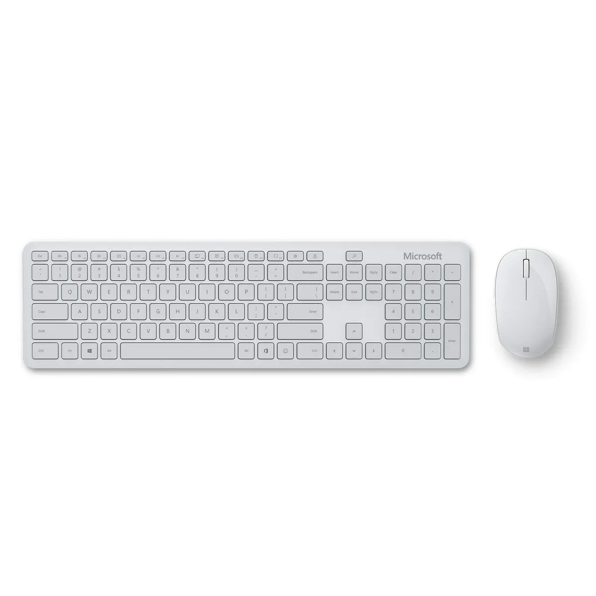 Mouse e Tastiera Microsoft Bluetooth Desktop Bluetooth 4.0 Grigio chiaro AZERTY Bianco Francese