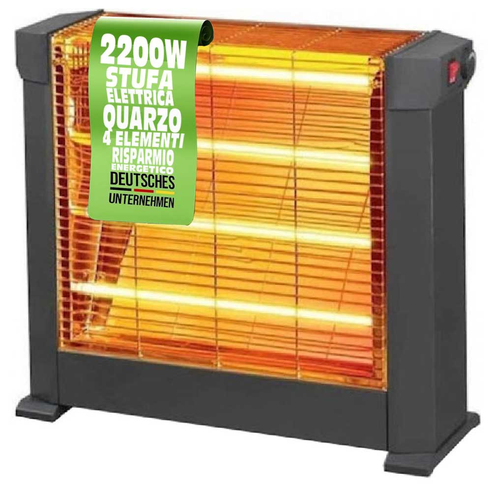 Stufa elettrica Super Potente 2200 watt KS-2760 a quarzo 4 Elementi - Doppia Reg. (1)