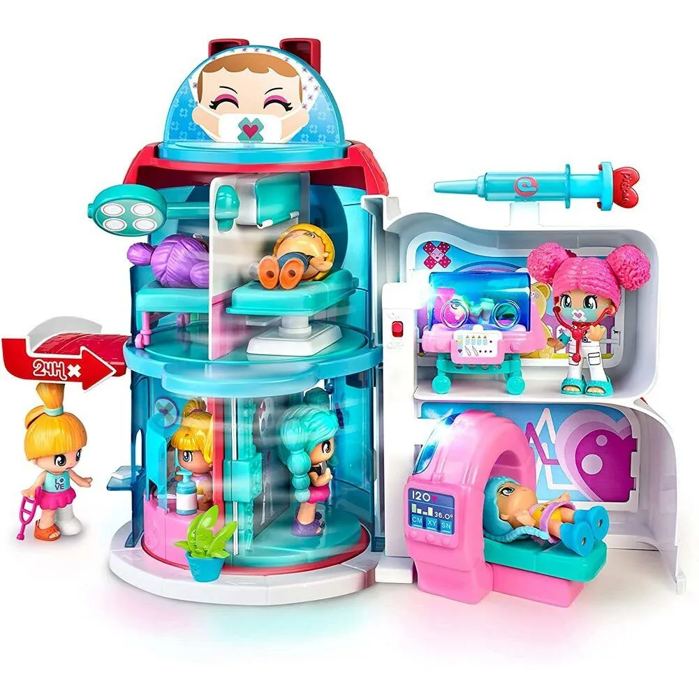 Pinypon Playset Ospedale Edificio Girevole 6 Stanze con luci + Bambola Dottore (1)