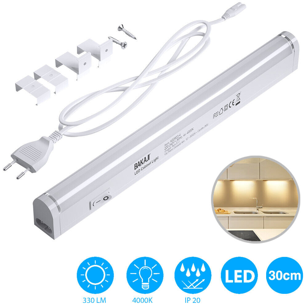 Lampada Luce Sottopensile 30cm Mobili Cucina Armadio Barra LED 330lm 4000K Bianc (1)