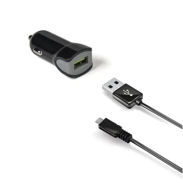 KIT USB CAR CHMICROUSB CABLE 12W