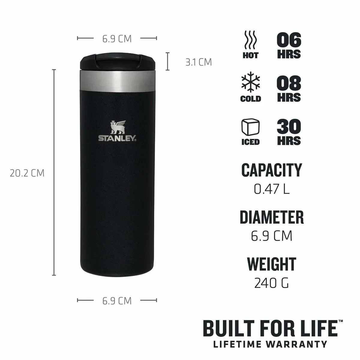 Thermos Stanley AEROLIGHT Nero 470 ml