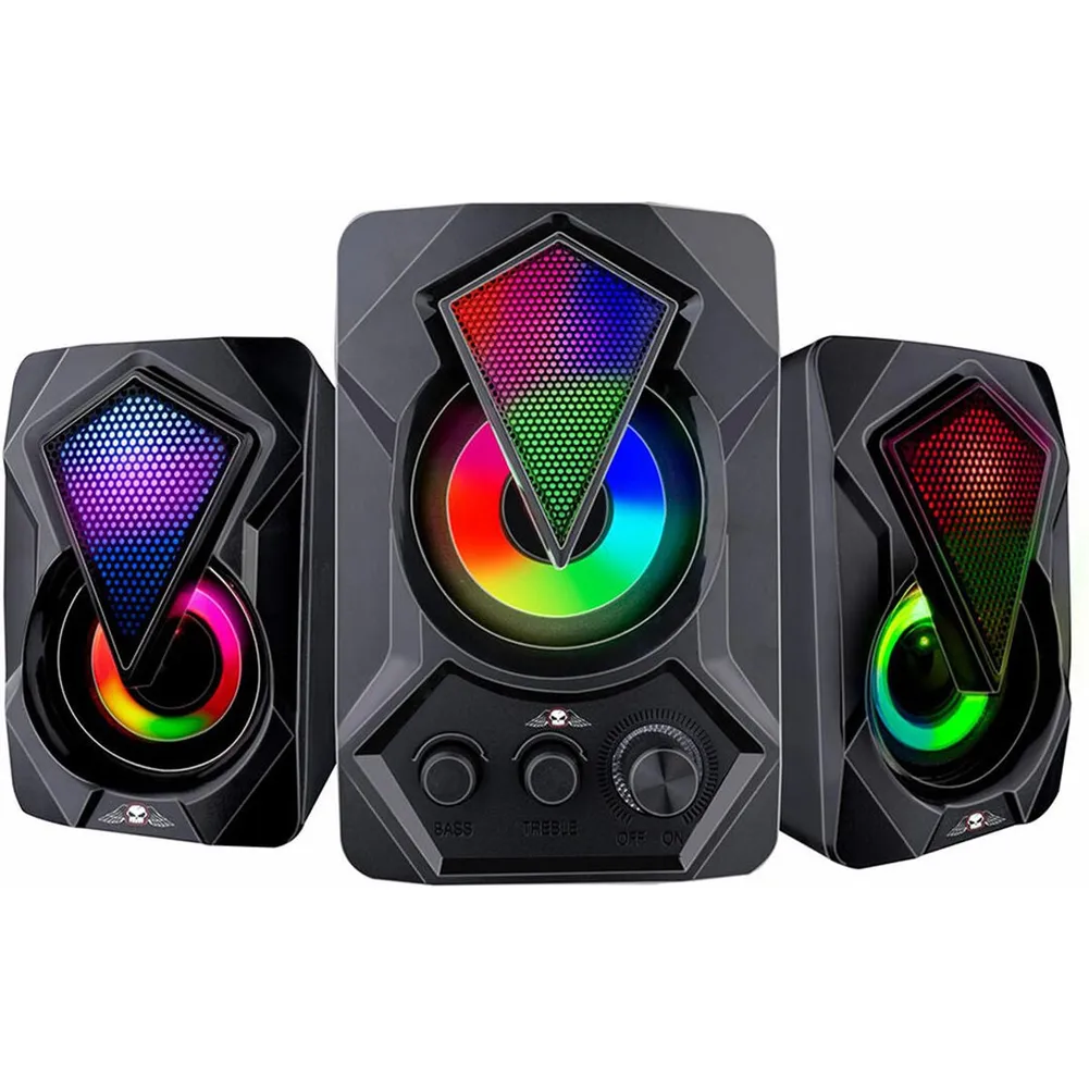 Kit Subwoofer Casse Specker Gaming Aux USB Bluetooth Altoparlanti con Luci RGB (1)