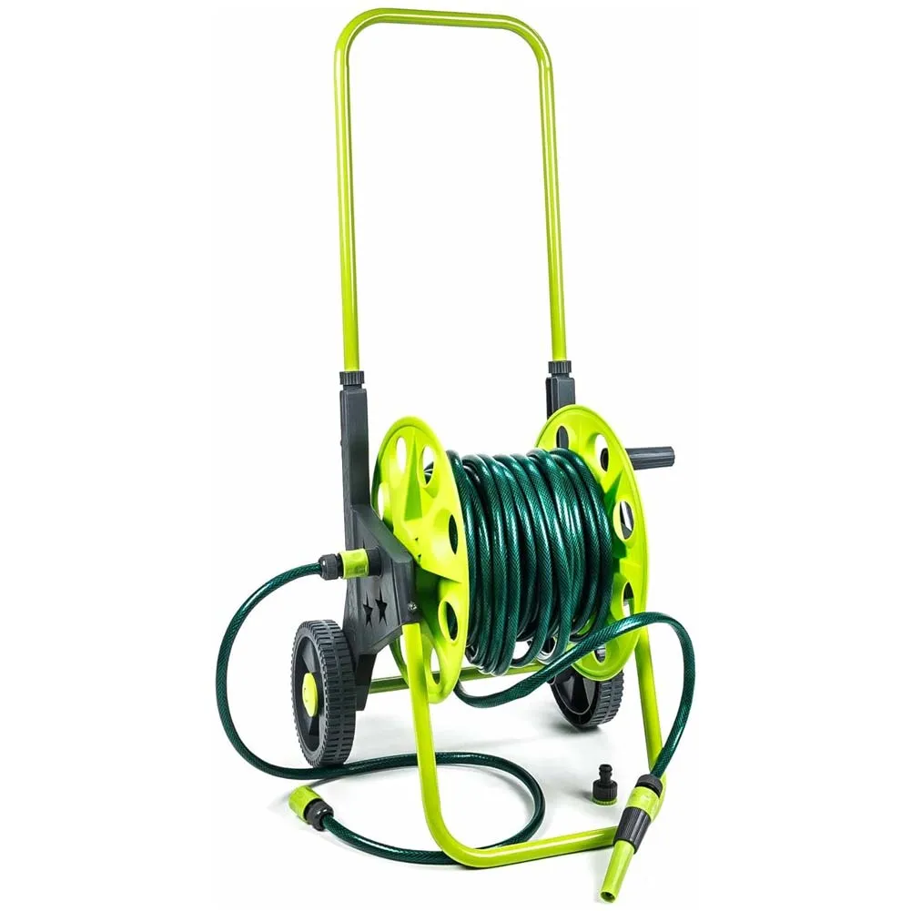 Carrello avvolgitubo da Giardino portatile 30 Metri Carrellino Avvolgi tubo ruot (1)