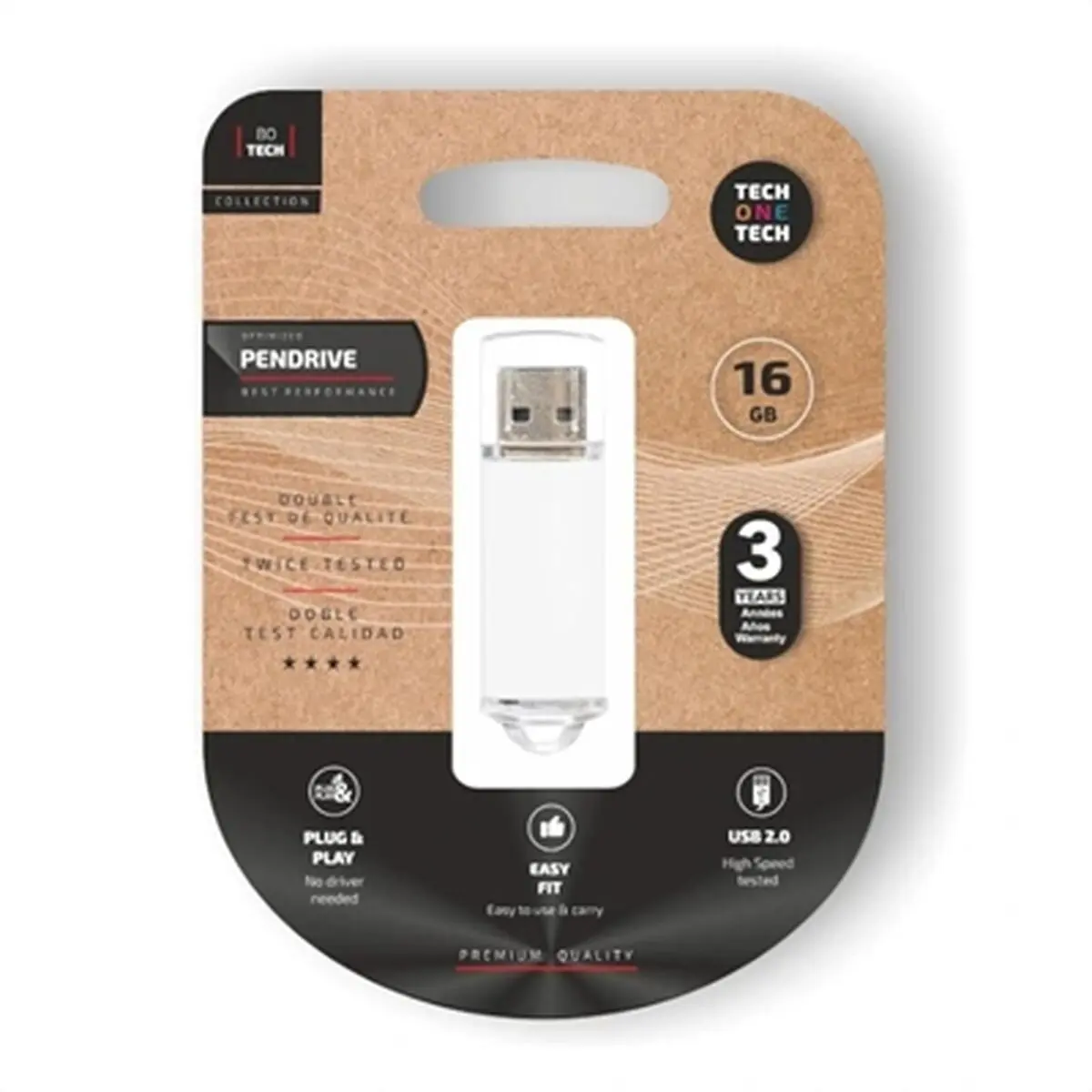 Memoria USB Tech One Tech Basic Bianco 16 GB