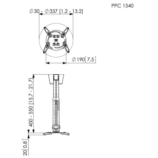 PPC1540 SUPPORTO A SOFFITTO SCOMP