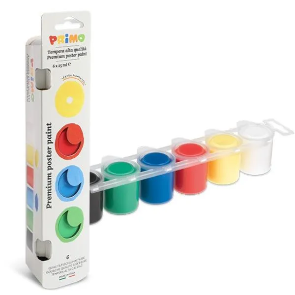 6 COLORI TEMPERA PASTELLO DA 25ML