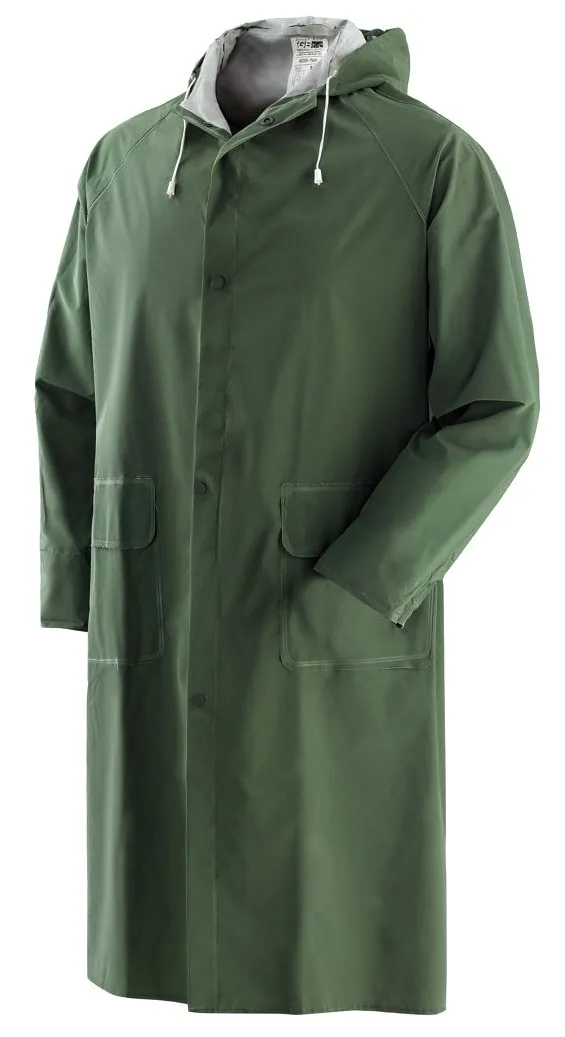 CAPPOTTO IMPERMEABILE ANTIPIOGGIA PLUVIO IN PVC-POLIESTERE-PVC COLORE VERDE