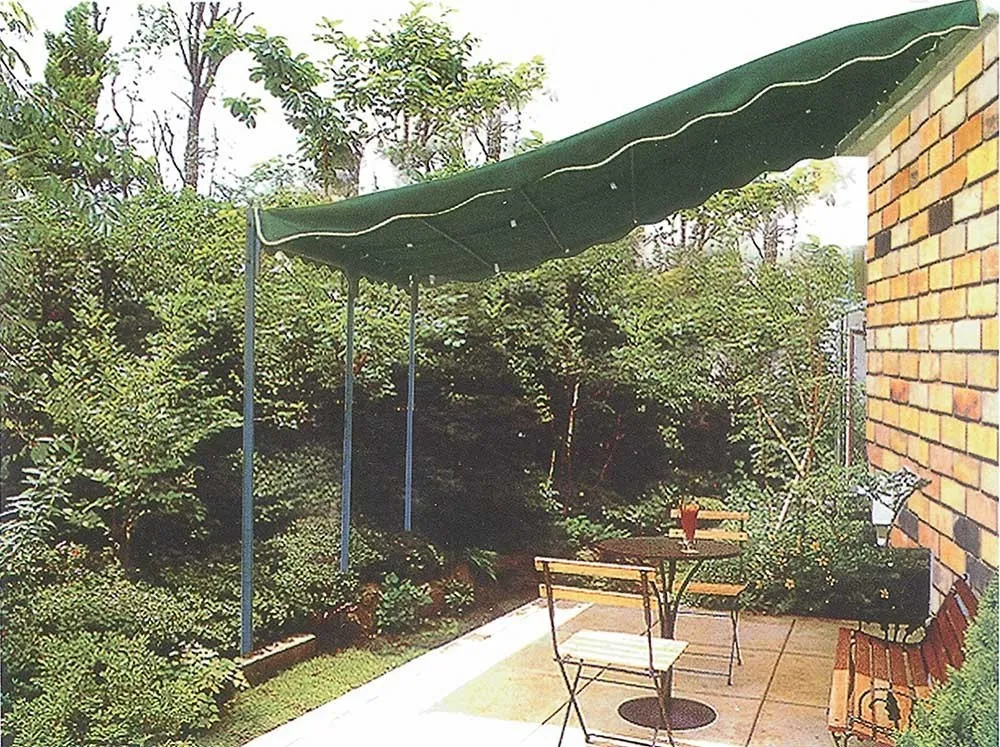 VERANDA DA PARETE GAZEBO DA APPOGGIO IN ACCIAIO TOP VERDE MT.3X4