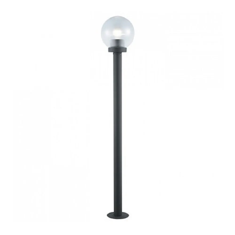 LAMPIONE SERIE GLOBO 4 PZ. IN ALLUMINIO NERO 60W ALTEZZA CM.120