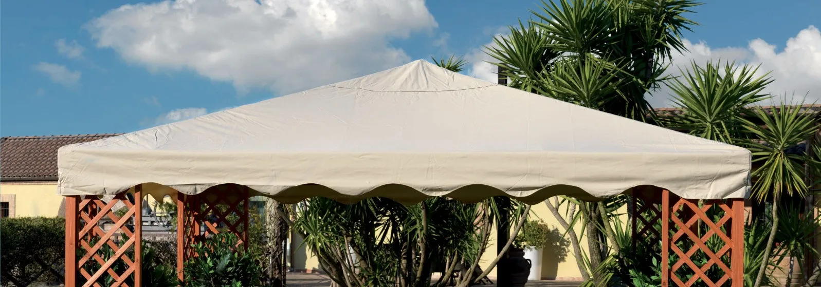 RICAMBIO TOP COPERTURA PER GAZEBO IN LEGNO MAXIMA MT.3X3 POLIESTERE SPALMATO PVC 400 GR/MQ BEIGE