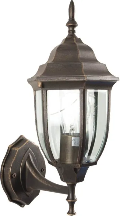 LANTERNA BOMBAY CON BRACCIO 60W ALLUMINIO PRESSOFUSO VERNICIATO BRONZO LAMPADA APPLIQUE