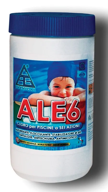 CLORO PASTICCHE MULTIFUNZIONE 200 GR. ALE6 PER PISCINA CONF.1,4 KG.