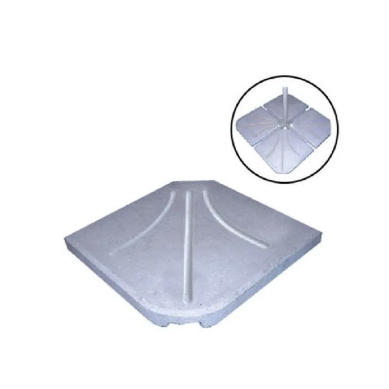 BASE APPOGGIO PER OMBRELLONE 4PZ MARMETTE QUADRONI CEMENTO 53X53X8