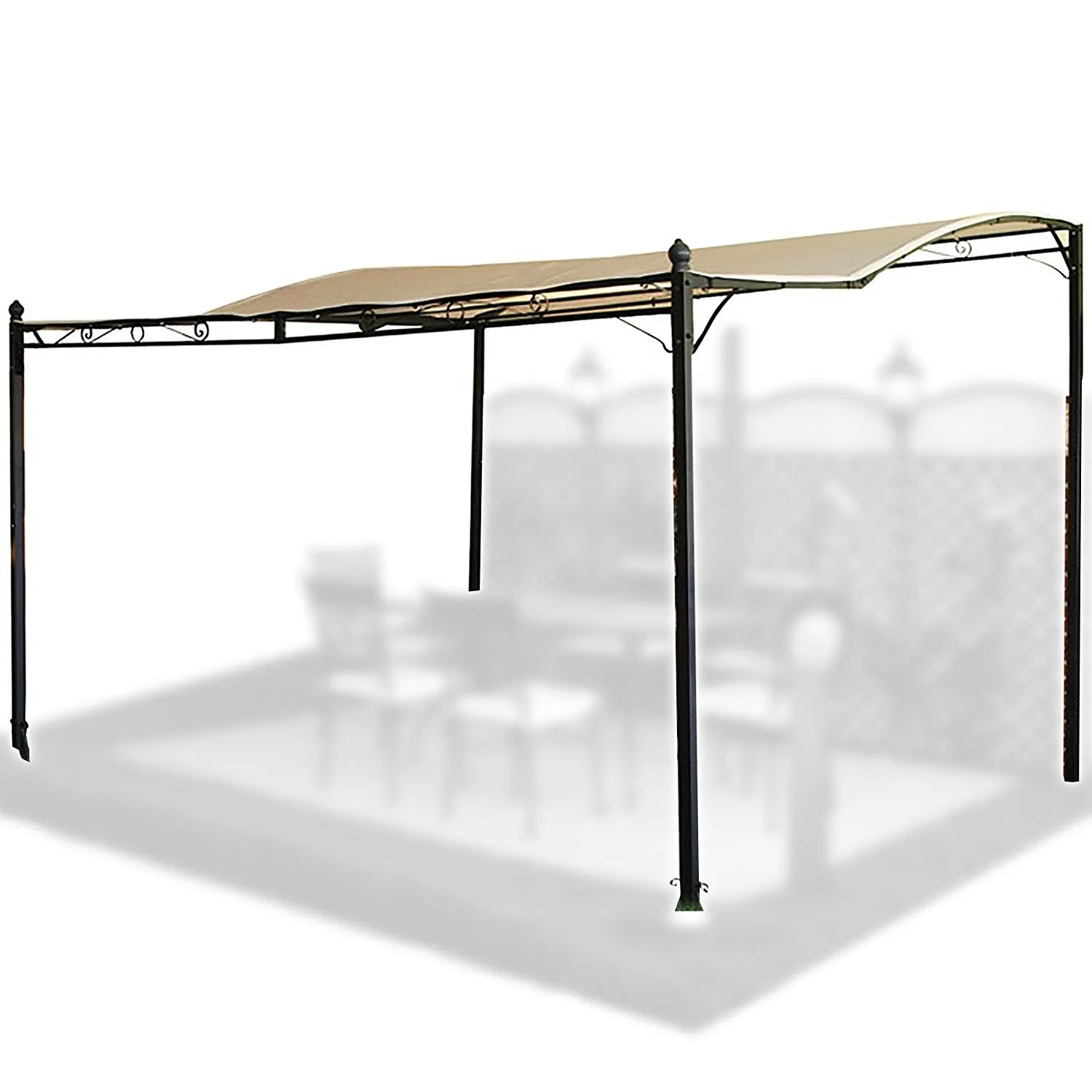 GAZEBO VERANDA DA PARETE ACCIAIO PATIO 300X250 TOP 180GR/MQ PERGOLA GIARDINO