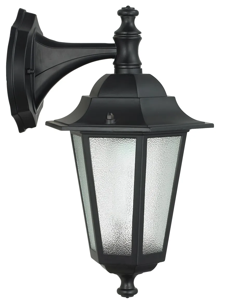 LANTERNA BERLINO PICCOLA 6PZ CON BRACCIO 60W ALLUMINIO NERO LAMPADA APPLIQUE