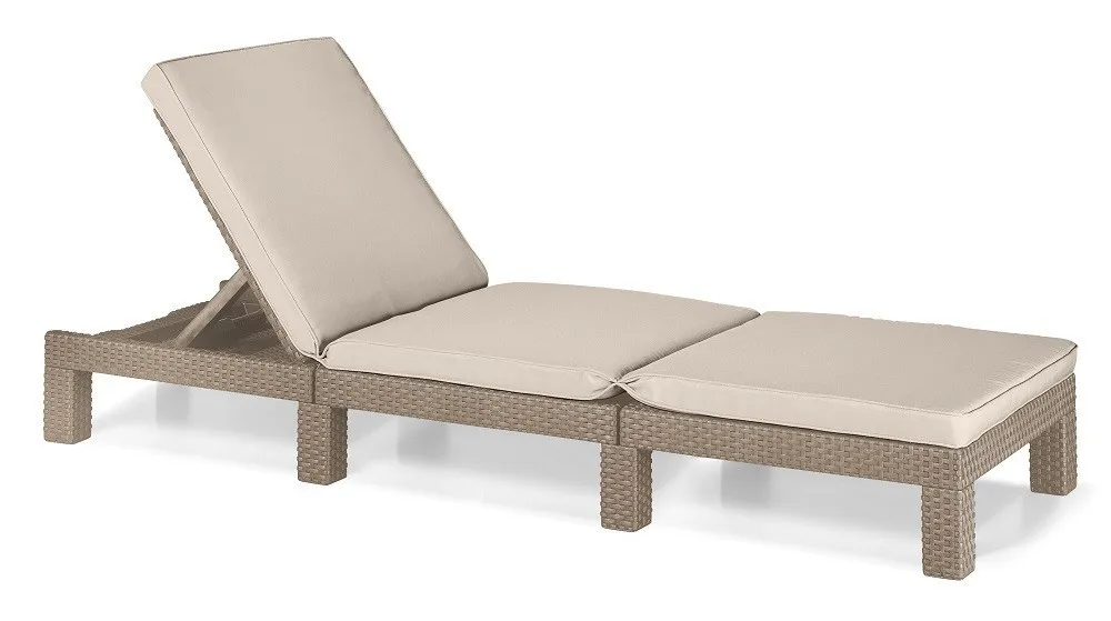 LETTINO RESINA DAYTONA 195X65X22H CAPPUCCINO CON CUSCINO ARREDO GIARDINO