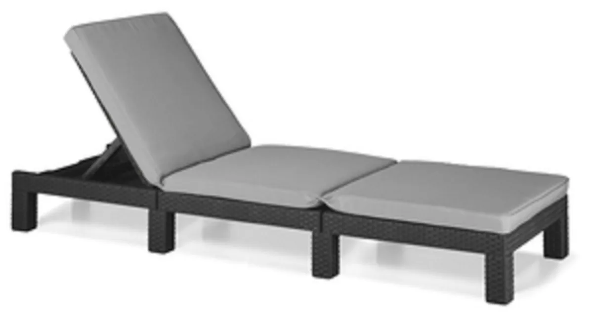 ALLIBERT LETTINO DAYTONA GRAPHITE CON CUSCINO ARREDO ESTERNO