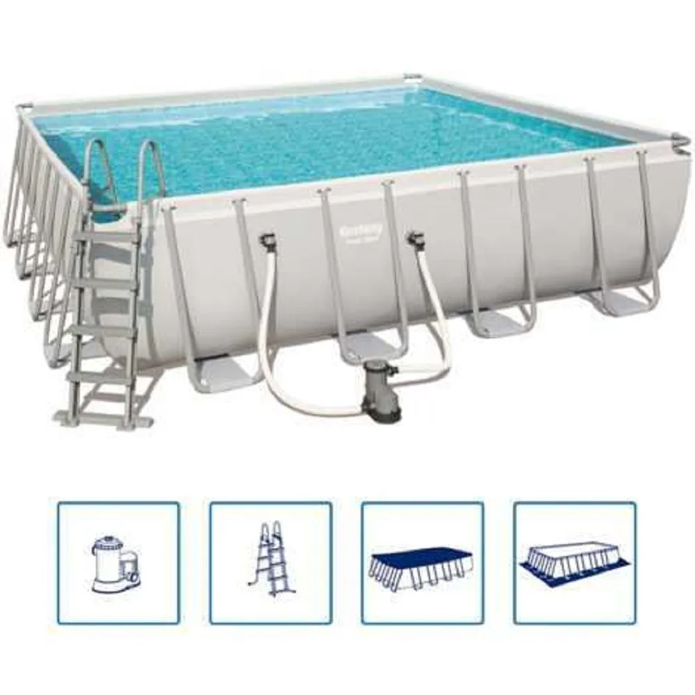 PISCINA C/TELAIO BESTWAY 56626 POWER STEEL 488X488X122H