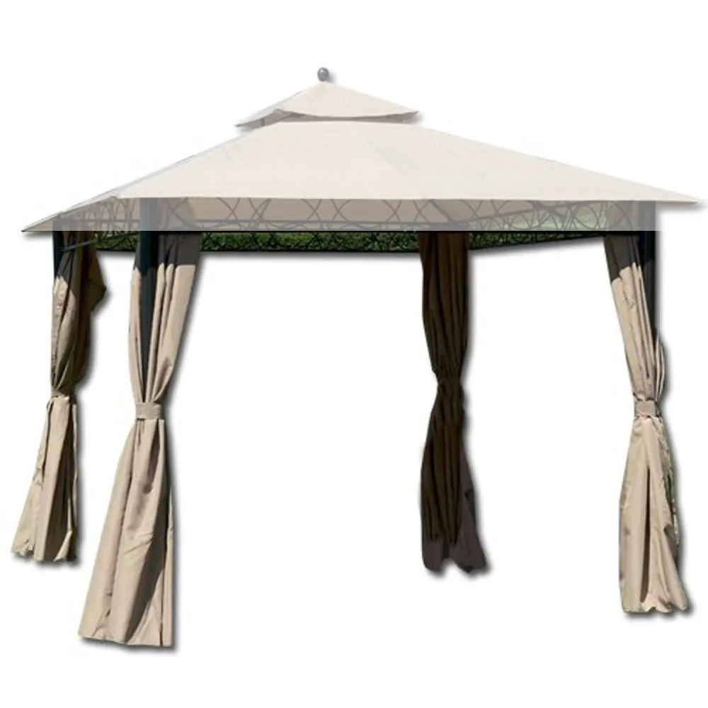 RICAMBIO SET 4 TELI LATERALI PER GAZEBO EDEN 3X3 COLORE BIANCO misure dei teli 250x200H