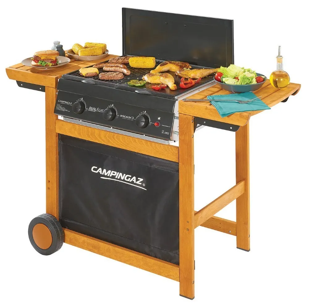 BARBECUE CAMPINGAZ METANO GPL DUALGAS ADELAIDE 3 WOODY DG