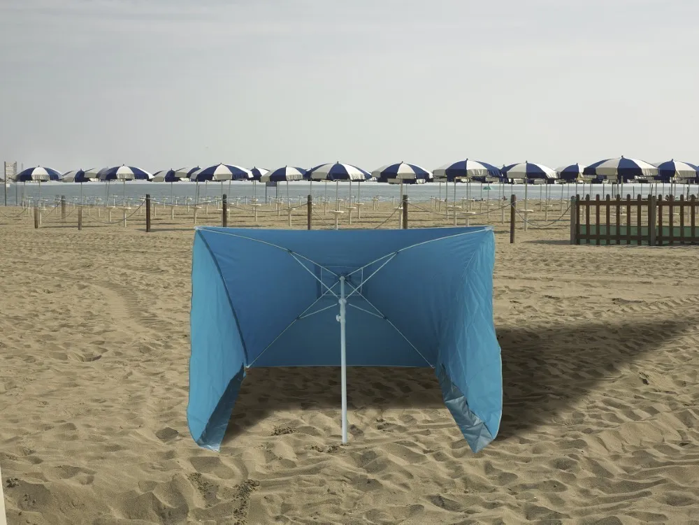 OMBRELLONE DA SPIAGGIA CON PARETI 170X170 Cm ANTIVENTI ED ANTISOLE