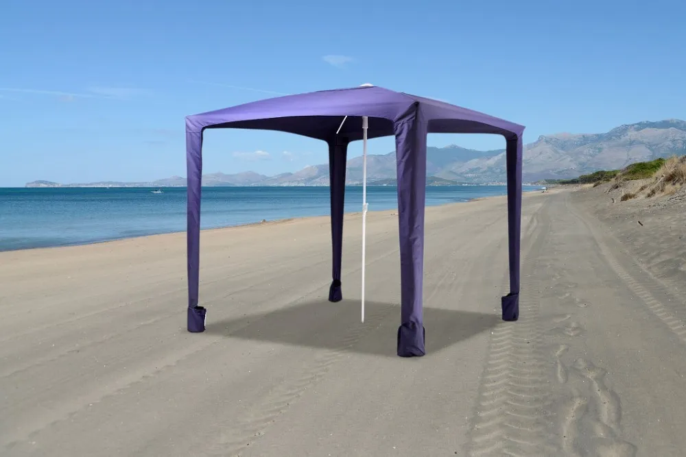 GAZEBO OMBRELLONE DA SPIAGGIA PLAYA 200X200X225H CM ANTIVENTO E CON TRASPORTINO