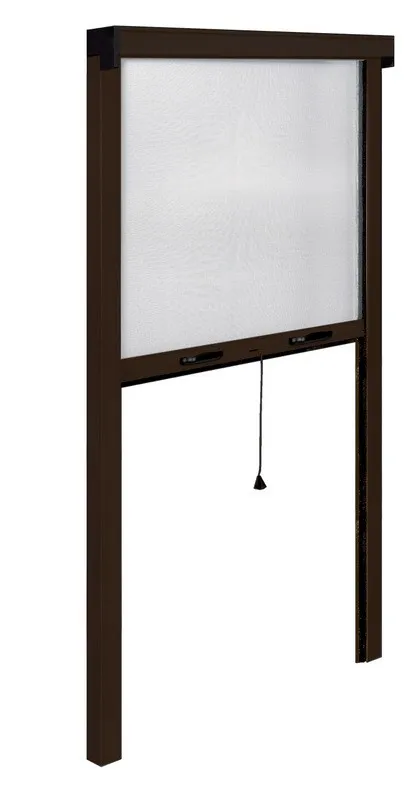 ZANZARIERA VERTICALE IRS-CE PER BALCONI A RULLO RIDUCIBILE IN ALLUMINIO CM.120X250H MARRONE