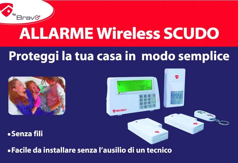 SISTEMA ALLARME WIRELESS SCUDO CON SIRENA CASA VILLA APPARTAMENTO UFFICIO  IN KIT ANTIFURTO