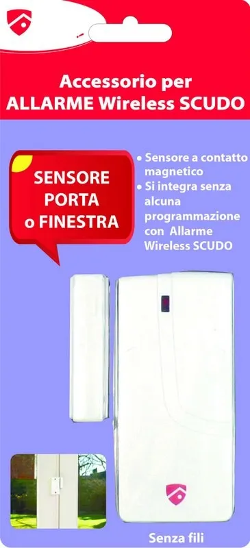 ACCESSORIO SENSORE PORTA-FINESTRA SISTEMA DI ALLARME WIRELESS SCUDO ANTIFURTO