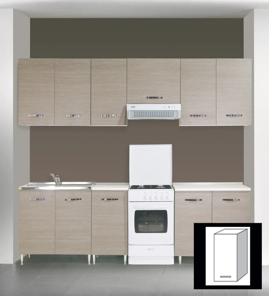 KIT CUCINA PENSILE 1 ANTA 40X30X72H FINITURA LARICE GRIGIO