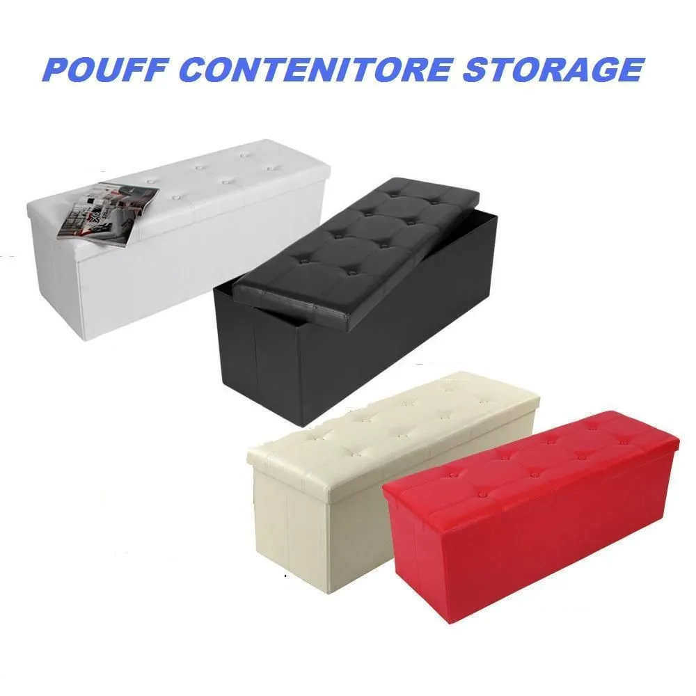 POUF CONTENITORE SEDUTA STORAGE CM.78X38X38H CONTENITORE  POUFF BEIGE