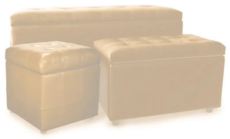 SET POUF KUBO 3 PZ CREMA 120X50X51 70X40X40 40X40X40 PUFF CONTENITORE POUFF