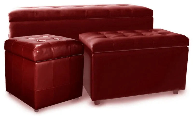 SET POUF KUBO 3 PZ MARRONE 120X50X51 70X40X40 40X40X40 PUFF CONTENITORE POUFF