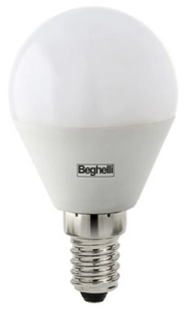 LAMPADA RISPARMIO ENERGETICO LED BEGHELLI SFERA 10PZ LAMPADINA E14 W3,5 CALDA 3000K