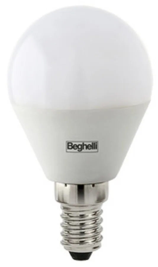 LAMPADA 10PZ BEGHELLI LED 56973 SFERA E14 W3,5 FREDDA 6500K LAMPADINA