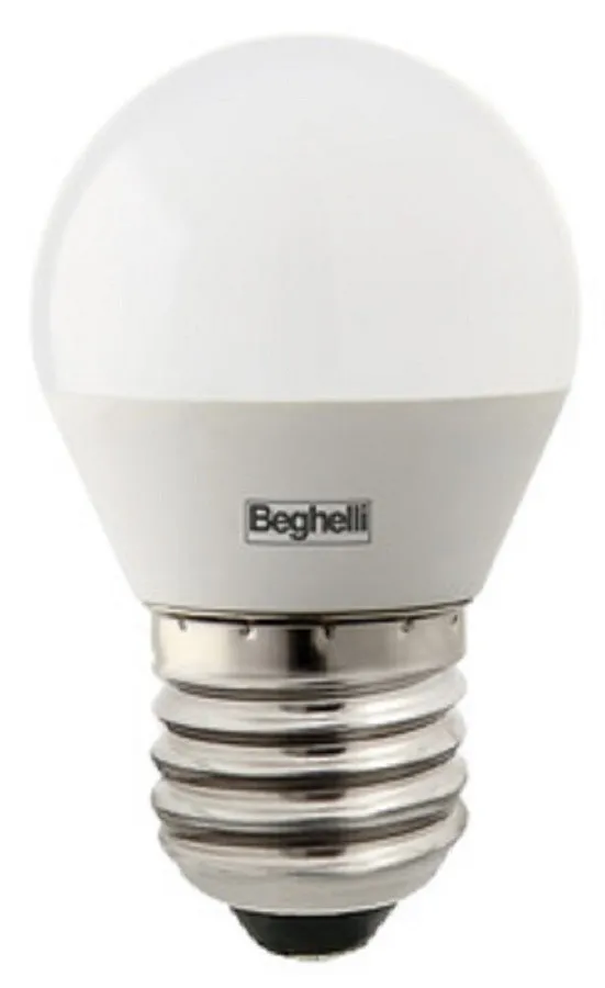 LAMPADA 10PZ BEGHELLI LED 56821 SFERA E27 W5 FREDDA 6500K LAMPADINA