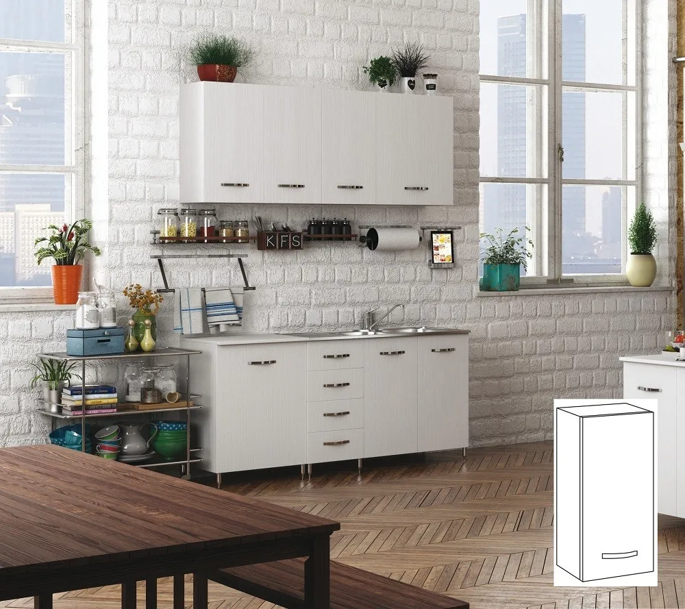 KIT CUCINA PENSILE 1 ANTA CM.40X30X72H BIANCO