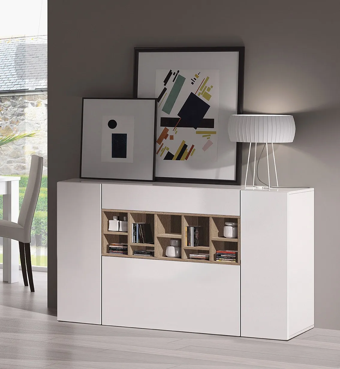 KIT MOBILE CREDENZA 3Ante + 1Cassetto  'DECO' CM.150X42X91H