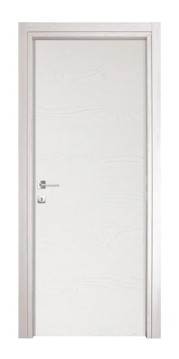 PORTA A BATTENTI DA INTERNO CON SERRATURA MOD.MICROTEC BIANCO FRASSINATO CM.210x70 REVERSIBILE