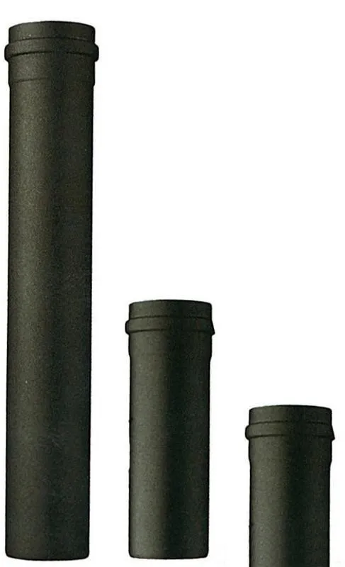 TUBO PER STUFA A PELLET PORCELLANATO D.8X50 NERO OPACO MM.1,2 CON GUARNIZIONE