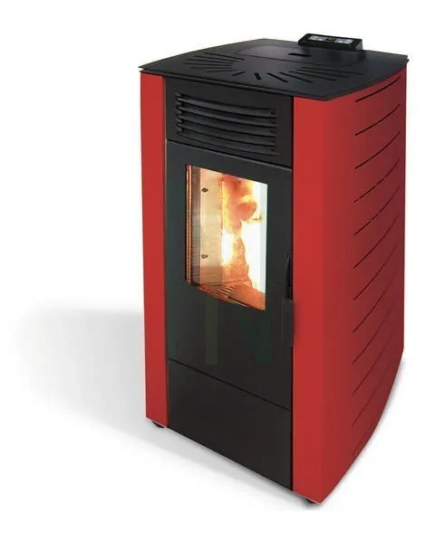 STUFA A PELLET 7 KW CON TELECOMANDO KING 78 COLORE BORDEAUX MADE ITALY