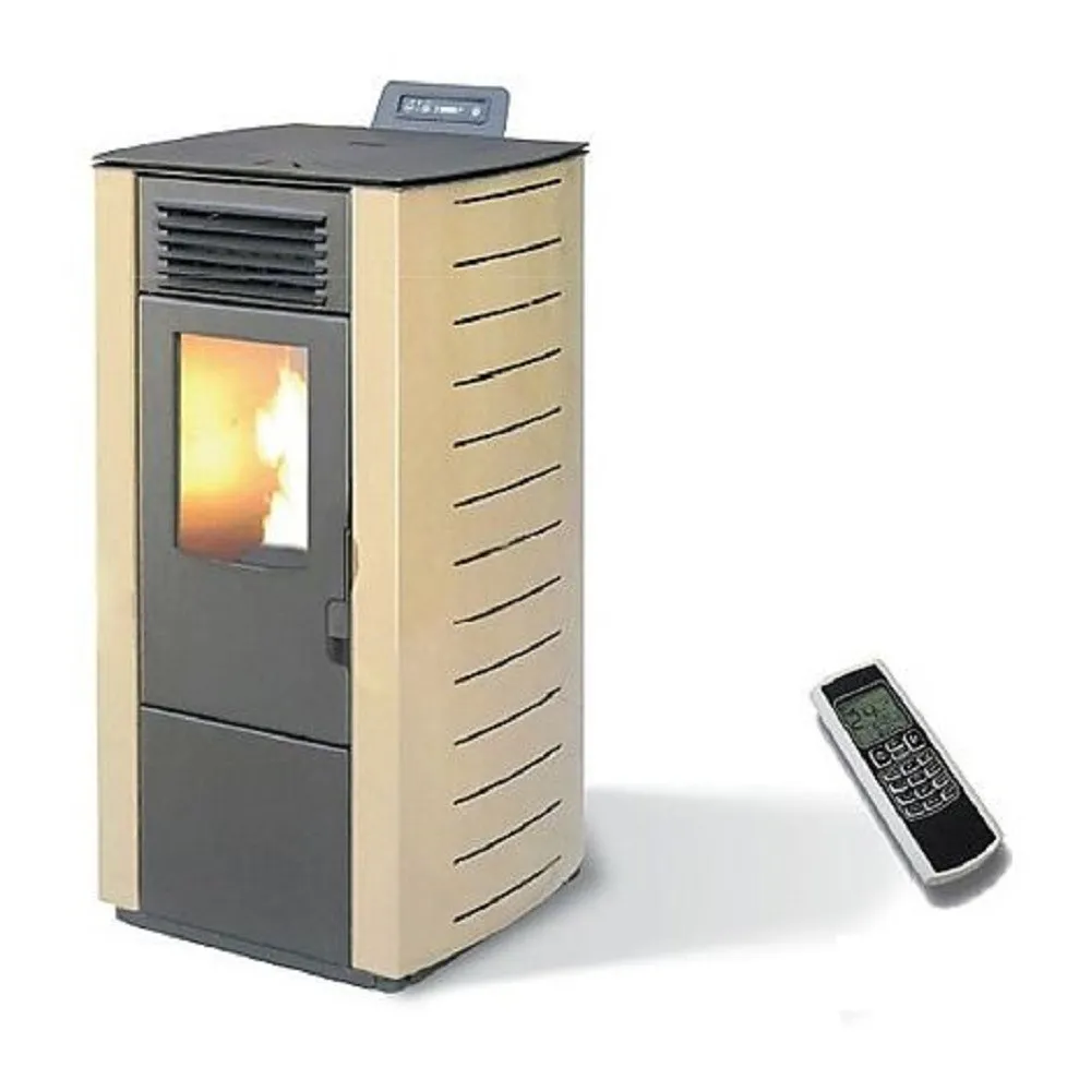 STUFA A PELLET 9 KW CON TELECOMANDO KING 98 COLORE SABBIA MADE ITALY