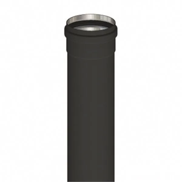 TUBO PER STUFA A PELLET ALLUMINIO NERO OPACO STABILA D.8X50 CON GUARNIZIONE