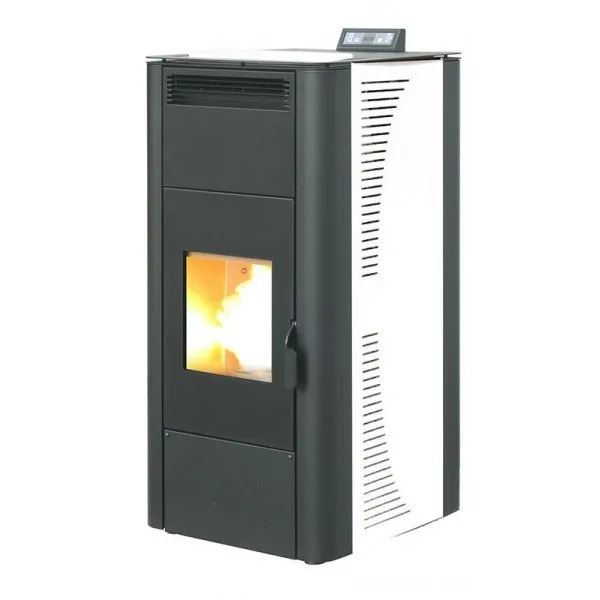 TERMOSTUFA A PELLET STUFA IDRO KING 24 KW COLORE BIANCO MADE IN ITALY